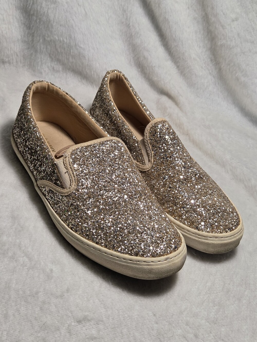 Old Navy Glittery Gold Women's Slip-On Sneakers